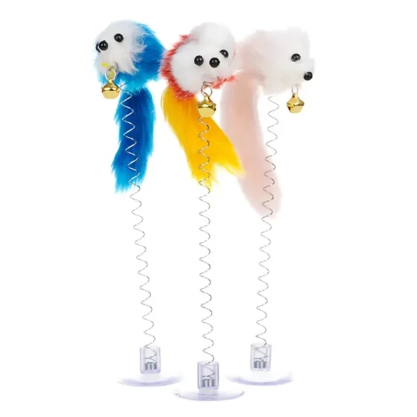 Cartoon Pet Cat Toy Stick Feather Rod Mouse Toy With Mini Bell Cat Catcher Teaser Interactive Cat Toy - Image 4