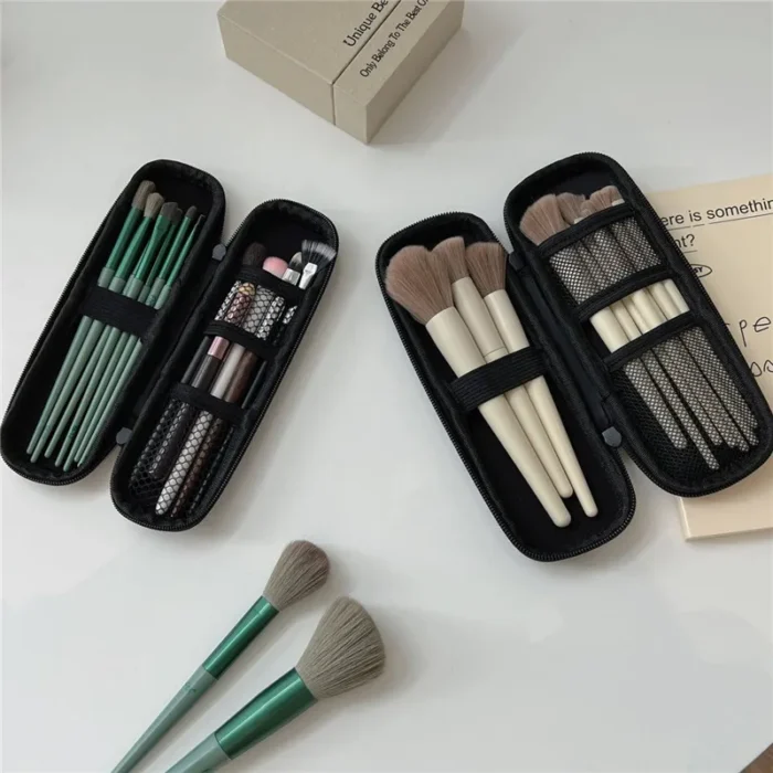 kf-S706508e1cb604f3dba7871ab4d2db5fdL 1pc Black Cosmetic Bag Waterproof Double Zipper Makeup Brushes Case Women Storage Bags Portable Travel Brush Holder Makeup Case - Image 5