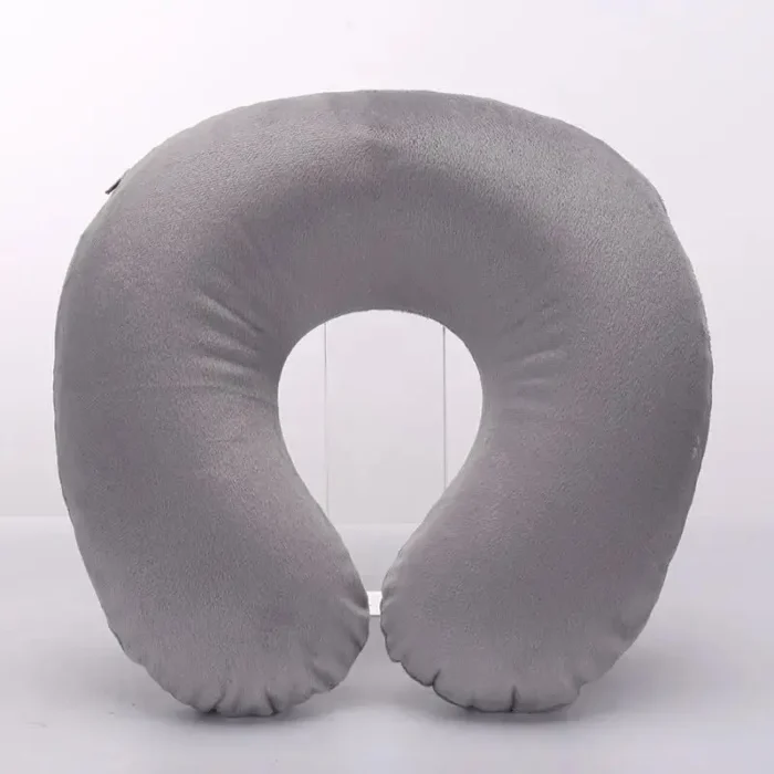 kf-S730469f88a7d4ac78c9879f312e0f494n 1PC U-shaped Travel Pillow Portable Inflatable Neck Cervical Spine Support Short Plush Cushion Office Sleep Essentials - Image 6