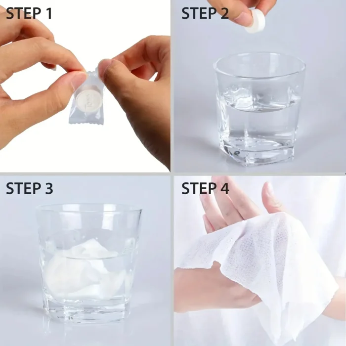kf-S73597f64a26841ac844d45fed35fc73e2 50pcs Portable Compressed Towel Disposable Face Cleaning Soft Compressed Hand Wipe Towel Non-Woven Makeup Wipes - Image 5