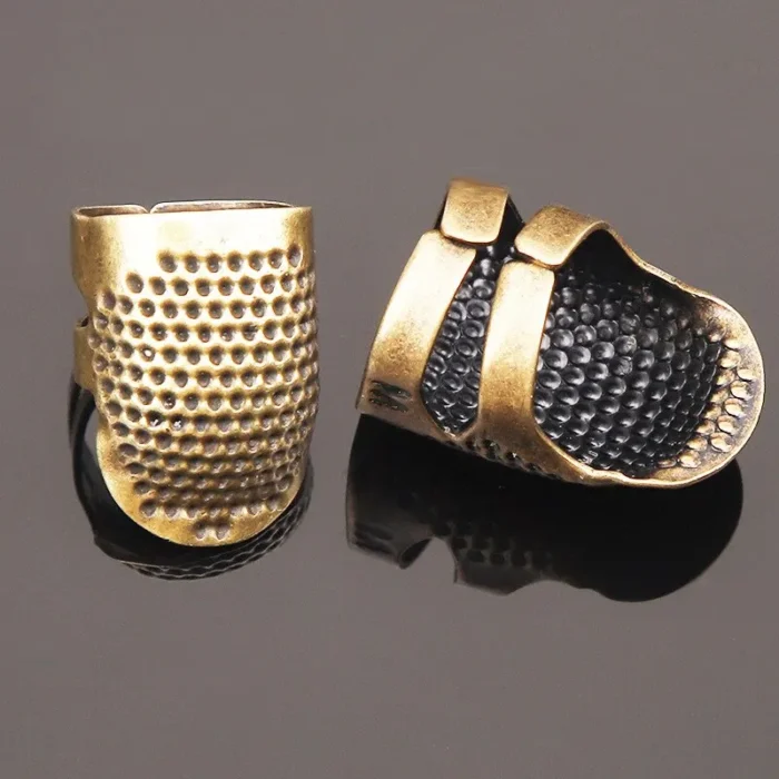kf-S73bc5831028b4fa6ab0923469e3c1edfI 1pc Copper Thimble Sewing Retro Finger Protector Anti Slip Ring For Protect Fingers During Sewing Sewing Supplies Sewing Kit - Image 3