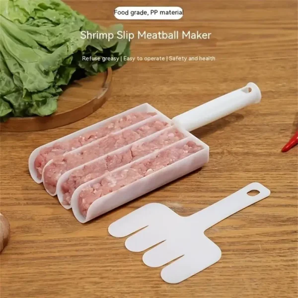 1 kitchen quadruple rice meat dumpling machine fish meatball household mold plastic spoon meat filling processing - Image 3