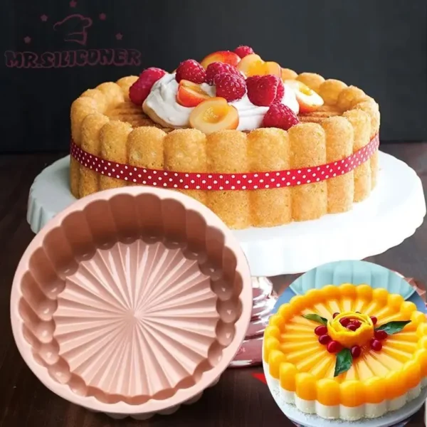 Silicone Sunflower Silhouette Cake Mold Round Diy Baking Molds Multi Purpose High Temperature Resistant Silicone Cake Mold Tools - Image 4