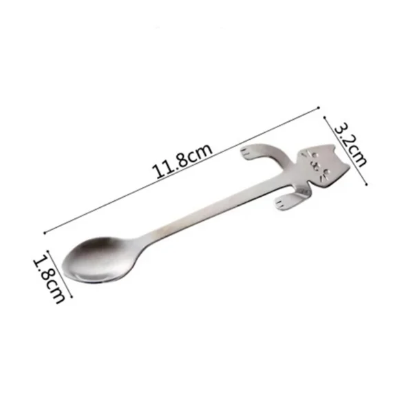 4pcs/set Stainless Steel Mini Cat Kitten Design Stainless Steel Coffee/Tea/Dessert/Drink/Mixing/Milkshake Spoon Flatware Gadgets - Image 6
