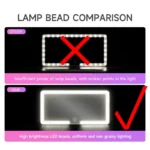 Car Interior Mirrors Sun Visor Plate LED HD Makeup Mirror for Girls Women Rechargeable Fill Light Universal Thin Vanity Mirror - Image 5