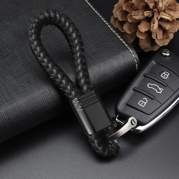 kf-S7acccf3214ee4fa2b51636b815c99dccr 2Pcs Leather Rope KeyChain Hand Woven Horseshoe Buckle Key Ring Car Key Rings For Car Fashion Key Accessory Keyrings Gifts - Image 3