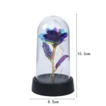 Valentines Day Gift for Girlfriend Eternal Rose LED Light Foil Flower In Glass Cover Mothers Day Wedding Favors Bridesmaid Gift - Image 4
