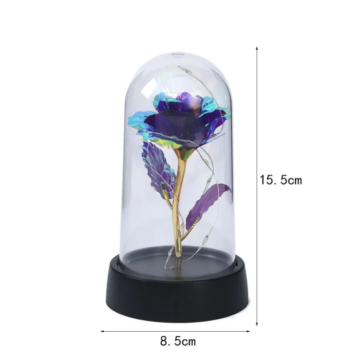 kf-S7b9930120983472caa900bd60ecefd3dk Valentines Day Gift for Girlfriend Eternal Rose LED Light Foil Flower In Glass Cover Mothers Day Wedding Favors Bridesmaid Gift - Image 4