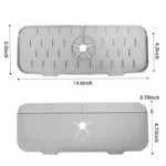 1PC Grey 37X14CM Kitchen Faucet Absorbent Mat Sink Splash Guard Silicone Drainage Drying Pad Countertop Protection - Image 6