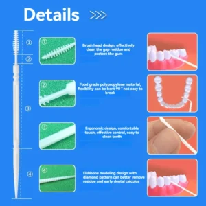 Toothpick Brush 200 PCs Boxed Plastic Toothpick Disposable Household Interdental Brush Teeth Picking Dental Floss
