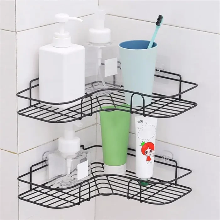 kf-S7f592eabfd92401b8d5f4a300b879568M Iron Triangle Rack For Kitchen Bathroom Storage Rack Thickened Love Corner Rack Storage Rack Durable - Image 1