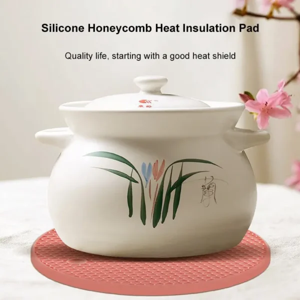 14*14cm Round High Temperature Resistant Coaster Rubber Material Anti-Slip DesignCutlery Mats Household ItemsKitchen Supplies - Image 2