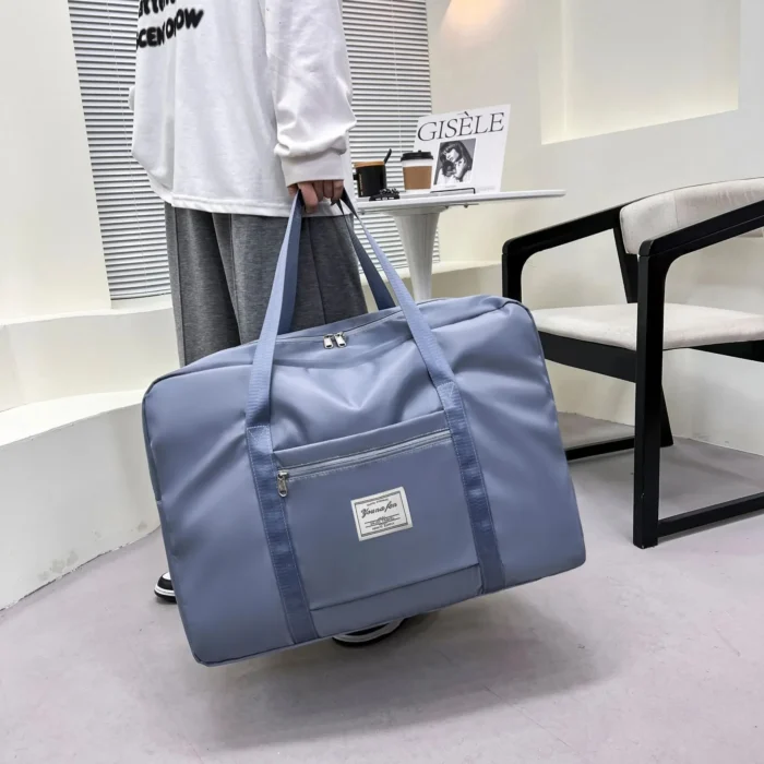 kf-S809a62d26e7241f4bc78102fba98c0c3A 1pc Pink/Blue/Grey Travel Large Capacity Storage Bag Zipper Portable Sports Bag Versatile Gym Handbag Small, Medium, and Large - Image 4