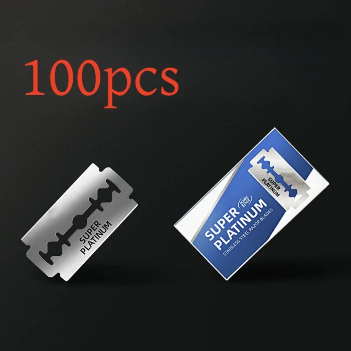 kf-S81a22f400e14469aae706f25182a0c5aw 100PCS Stainless Steel Material Durable Barber Shaving Blade Double Edge Safety Razor Extra Stainless Blades - Image 4