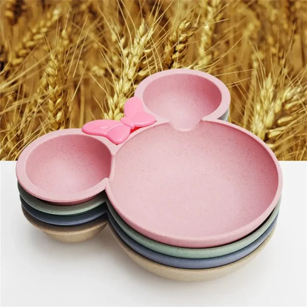 3 Pcs/Set Wheat Straw Children'S Tableware Set Kindergarten Baby Feeding Supplement Dinner Plate Bowl Spoon Fork Children'S Tabl - Image 5