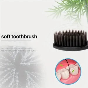 10pcs Charcoal Infused Soft Bristle Toothbrush for Deep Oral Cleaningand Gum Care -Ldeal for Daily Use by Adults at Home
