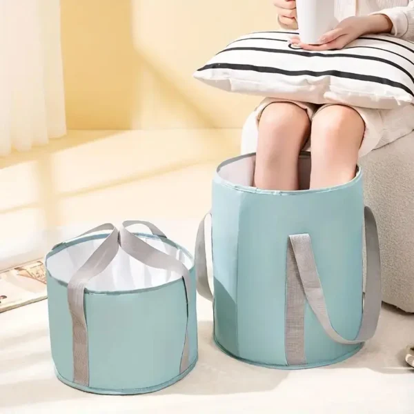 1pc Portable Collapsible Foot Bath Basin with Handles Perfect for Soaking Feet Traveling Camping and Outdoor Activities - Image 5