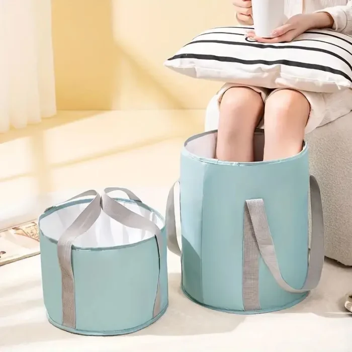 kf-S83802626f14a4a2db096f25c4e1c25edv 1pc Portable Collapsible Foot Bath Basin with Handles Perfect for Soaking Feet Traveling Camping and Outdoor Activities - Image 5
