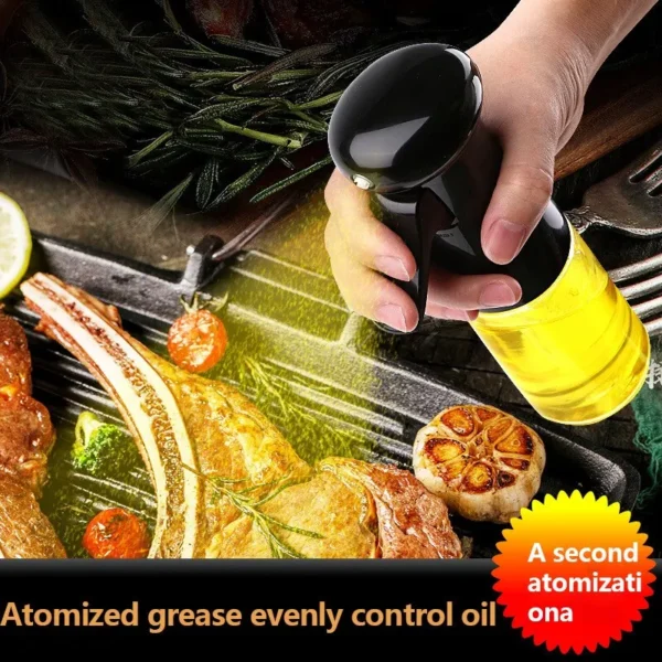 1pc Black Transparent Kitchen Oil Bottle Cooking Oil Spray Olive Oil Bottle Fitness Barbecue Spray Oil Dispenser - Image 4