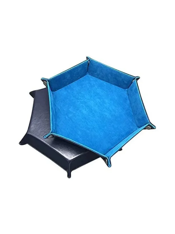 1pc Hexagonal Dice Tray and Miscellaneous Storage Box Board Game Dice Tray Accessories Leather Dice Tower - Image 2