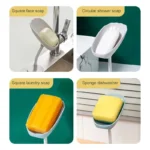 1pc Upgraded Soap Box With Drainage Double Grid Soap Rack, Wall Mounted Toilet With Cover Soap Rack, Non Perforated Soap Box - Image 4
