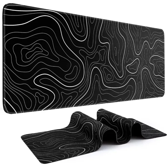 kf-S87c006d928ae44a1848818184dae33c4e Large Extended Gaming Mouse Pad with Non-Slip Rubber Base,Topographic Design,for Full Desk Keyboard and Mouse Support - Image 2