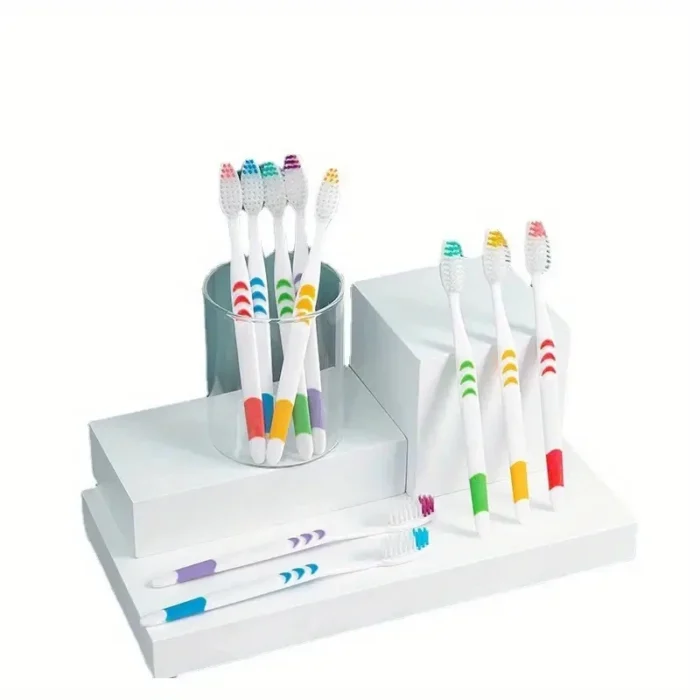 kf-S886a46ed94a941a8946d2ad4e8110e3fN 10pcs Double Ultra Soft Toothbrush, Bamboo Charcoal NanoToothbrushes, Dental Personal Teeth Brush Support Adult Toothbrush - Image 3