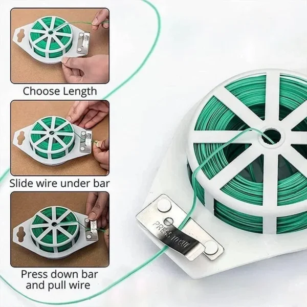 1 Roll 100M Multifunctional Plastic Steel Twist Tie Sturdy Reusable Garden Flower Plant Support Strap Tie - Image 5