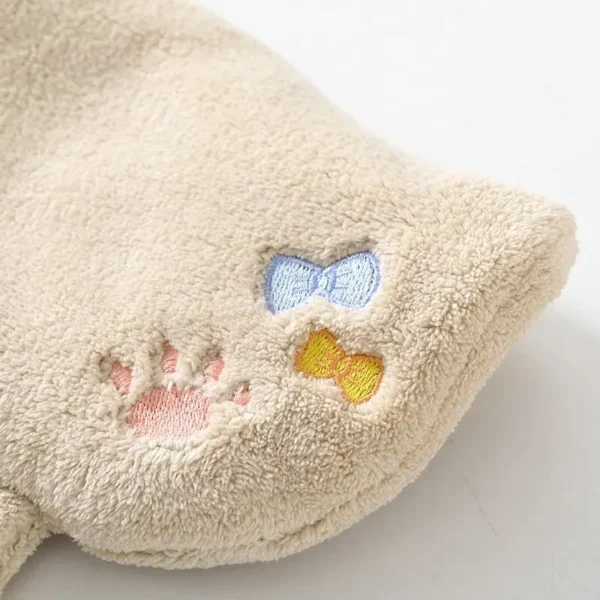 Cute Cartoon Tanuki Hanging Towel Coral Velvet Hair Does Not Lose Thick Cloth Kitchen Bathroom Absorbent Towels - Image 5
