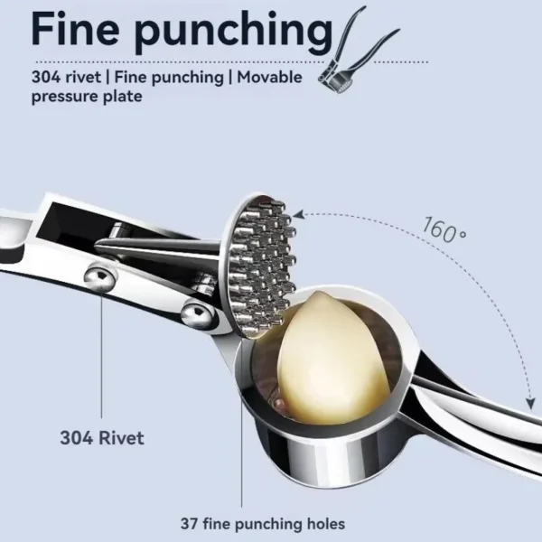 Garlic Press Anti-Skid Thickened Garlic Clip Multifunctional Zinc Alloy Stainless Steel Manual Pull Type Garlic Punch - Image 4