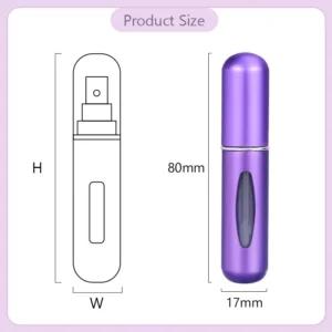 5pcs 5ml Mini Refillable Perfume Atomizer Aluminum Perfume Bottle Portable Perfume Spray Bottle Travel Parfume Mini Bottle