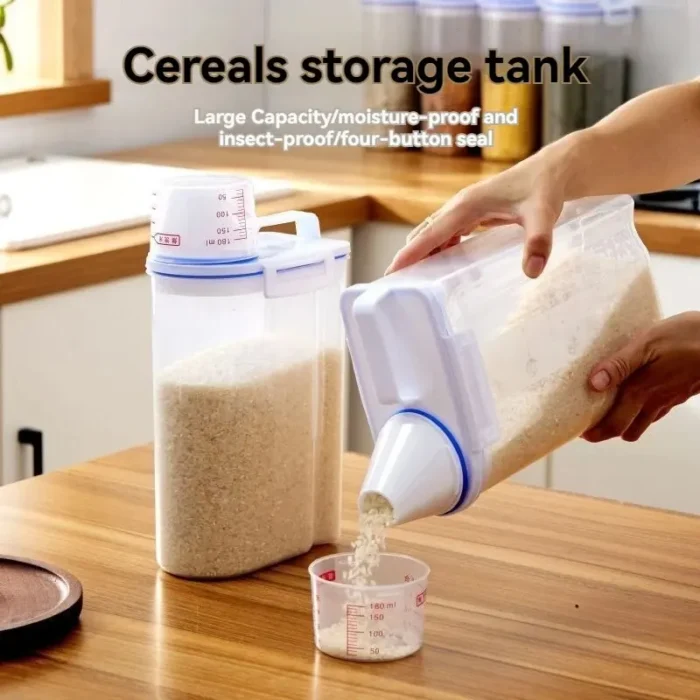 kf-S8d2d659c11ec4b6b9b454c64853e3146P Moisture-proof Grain Jar Rice Jar Grain Storage Box Pet Food Bucket Storage Jar Sealed Bucket Filled Rice Bucket - Image 1