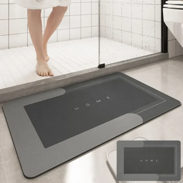 1pc 40*60cm Super Absorbent Floor Mat For Bathroom Non Slip, Fast Drying Soft, Carpet Shower Tub Outdoor Doormat - Image 2