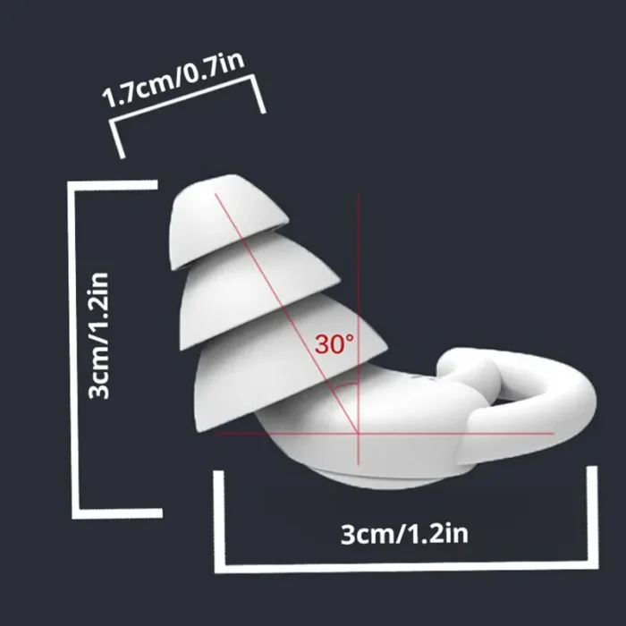 kf-S8d6871f2d8e04b7f932778a08dad61414 Soundproof Earplugs Three Layer White Silicone Earplugs Waterproof Swimming Earplugs Sleep Noise Reduction - Image 6