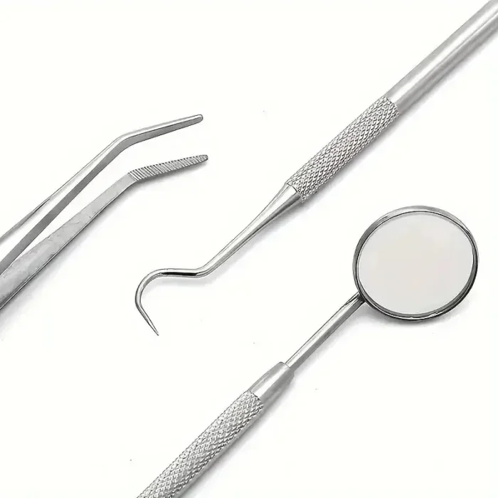 kf-S8e3d30f508f14f638d53aa913f54d27eV Stainless Steel Dentist Oral Tools Cleaning Flossing Tartar Removal Easy to Clean Not Easy to Break Dental Oral Mirror Care Kit - Image 6