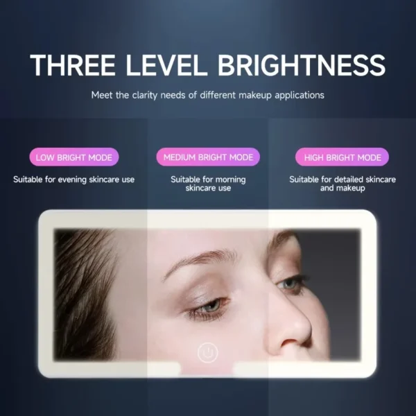 Car Interior Mirrors Sun Visor Plate LED HD Makeup Mirror for Girls Women Rechargeable Fill Light Universal Thin Vanity Mirror - Image 3