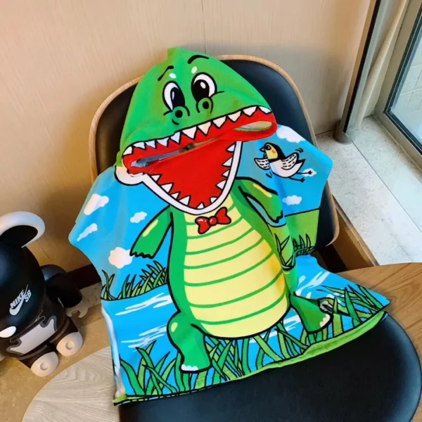 Newborn Wrap Blanket Cartoon Child Kid Hooded Cloak Infant Bathrob Baby Bath Towel Robe Cotton Boy Girl Beach Robe Astronaut Cap - Image 3