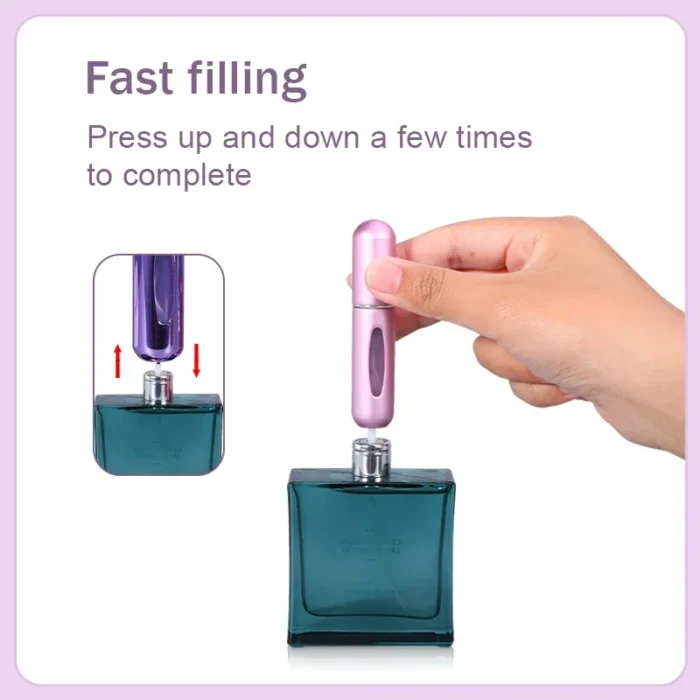 kf-S8f989c4c20e048c988fd8bd1c87a3468F 5pcs 5ml Mini Refillable Perfume Atomizer Aluminum Perfume Bottle Portable Perfume Spray Bottle Travel Parfume Mini Bottle - Image 4