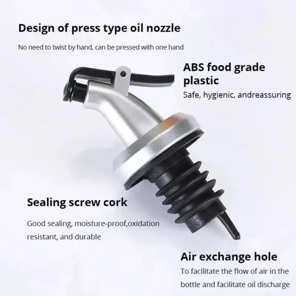 3pcs Silver Household Kitchen Seasoning Bottles Soy Sauce Vinegar Bottles Mouth Stoppers No Oil Leakage No Oil Hanging Tools - Image 2