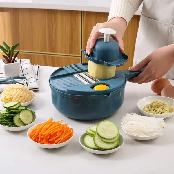 kf-S90fd831804914ab6be9cb71bcc7baed6B 1pc Green/Blue/Pink Manually Cut Shred Grater Salad Vegetable Chopper Carrots Potatoes For Kitchen Convenience Vegetable Tools - Image 1