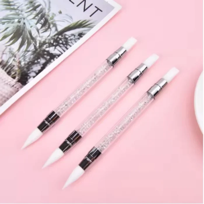 kf-S927dbf4574d44d4fa87a5e22651e66e5Z 2pcs Double Head Silicone Nail Art Pen Carving Flower Sculpting Pen Adjustable Glue Stick Embossing Brush Professional Manicure - Image 2