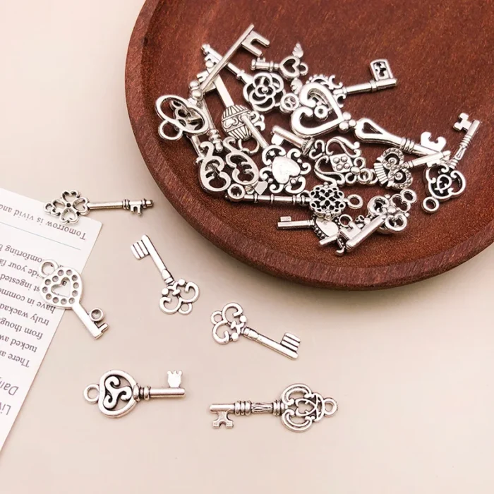 kf-S9446f31fa479450980329c43c4ff56bdb 50g/pack Key Charms Bracelets Necklace Craft Metal Pendant For Jewelry Making DIY Supplies Small Business Supplies - Image 3