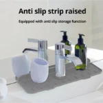 1PC Grey 37X14CM Kitchen Faucet Absorbent Mat Sink Splash Guard Silicone Drainage Drying Pad Countertop Protection - Image 3