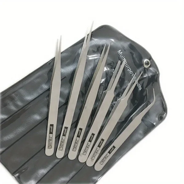 6-piece stainless steel tweezers Ts-15 succulent plant DIY elbow tweezers gooi tweezers set - Image 4
