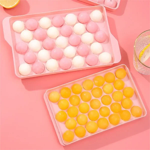 3D Round Ice Cube Tray With Lid Ice Ball Creative Homemade Ice Compartment Ice Cube Model 33 Compartment Ice Ball Box Ice Cream - Image 4