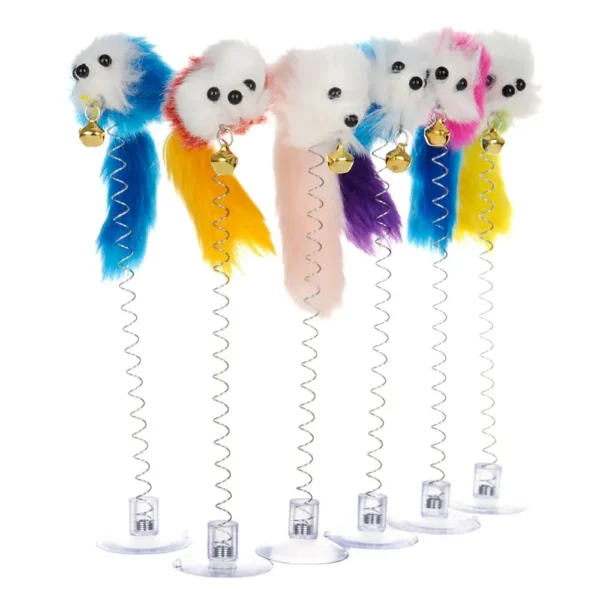 Cartoon Pet Cat Toy Stick Feather Rod Mouse Toy With Mini Bell Cat Catcher Teaser Interactive Cat Toy - Image 3