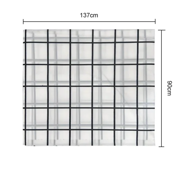 1pc 137X90CM Black And White PEVA Waterproof Oilproof Tablecloth Table Cloth Plaid Pattern Table Cover For Party Outdoor Picnic - Image 6