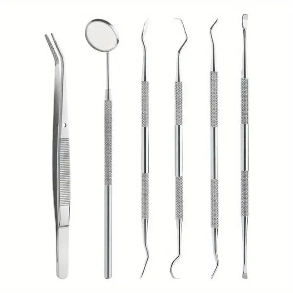 Stainless Steel Dentist Oral Tools Cleaning Flossing Tartar Removal Easy to Clean Not Easy to Break Dental Oral Mirror Care Kit - Image 3