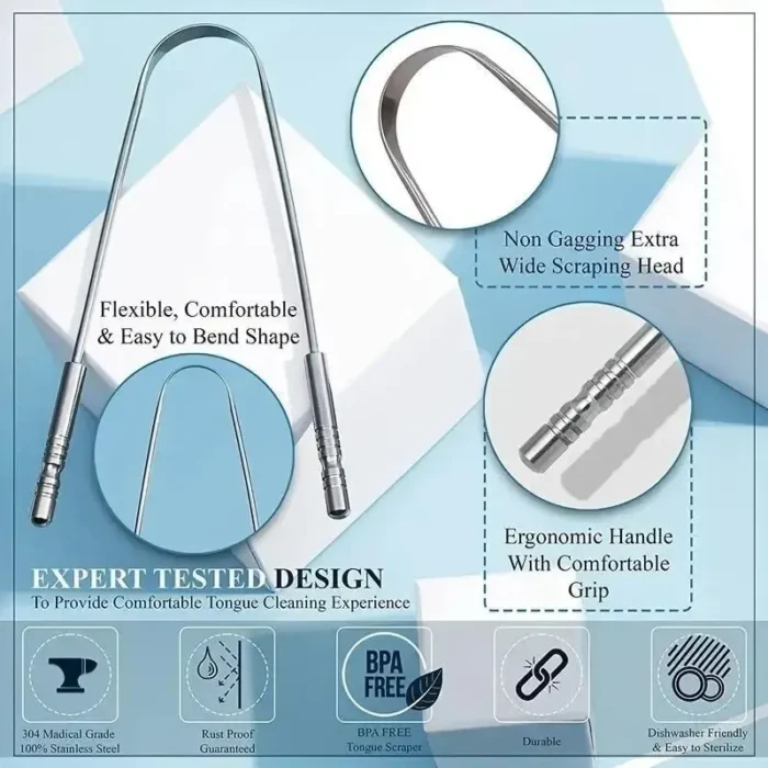 kf-S9cac6cef301e4f0fbd0194d26d2089185 U-shaped Tongue Scraper Tongue Coating CleaningScraper Remove Bad Breath Bring Fresh Breath For Oral Suitable Men And Women - Image 5