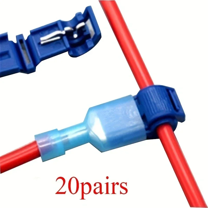 kf-S9cf4de3907b246aba23ac356676917995 20Pairs Quick Electrical Cable Connectors Snap Splice Lock Wire Terminals Crimp - Image 1